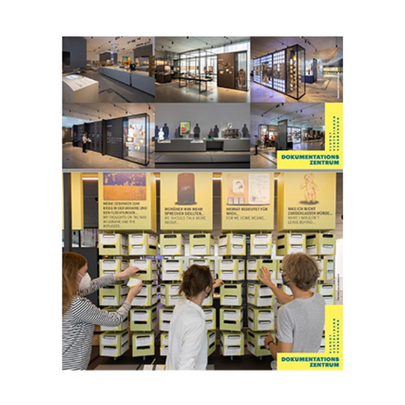 Collage von Kindern im Museum