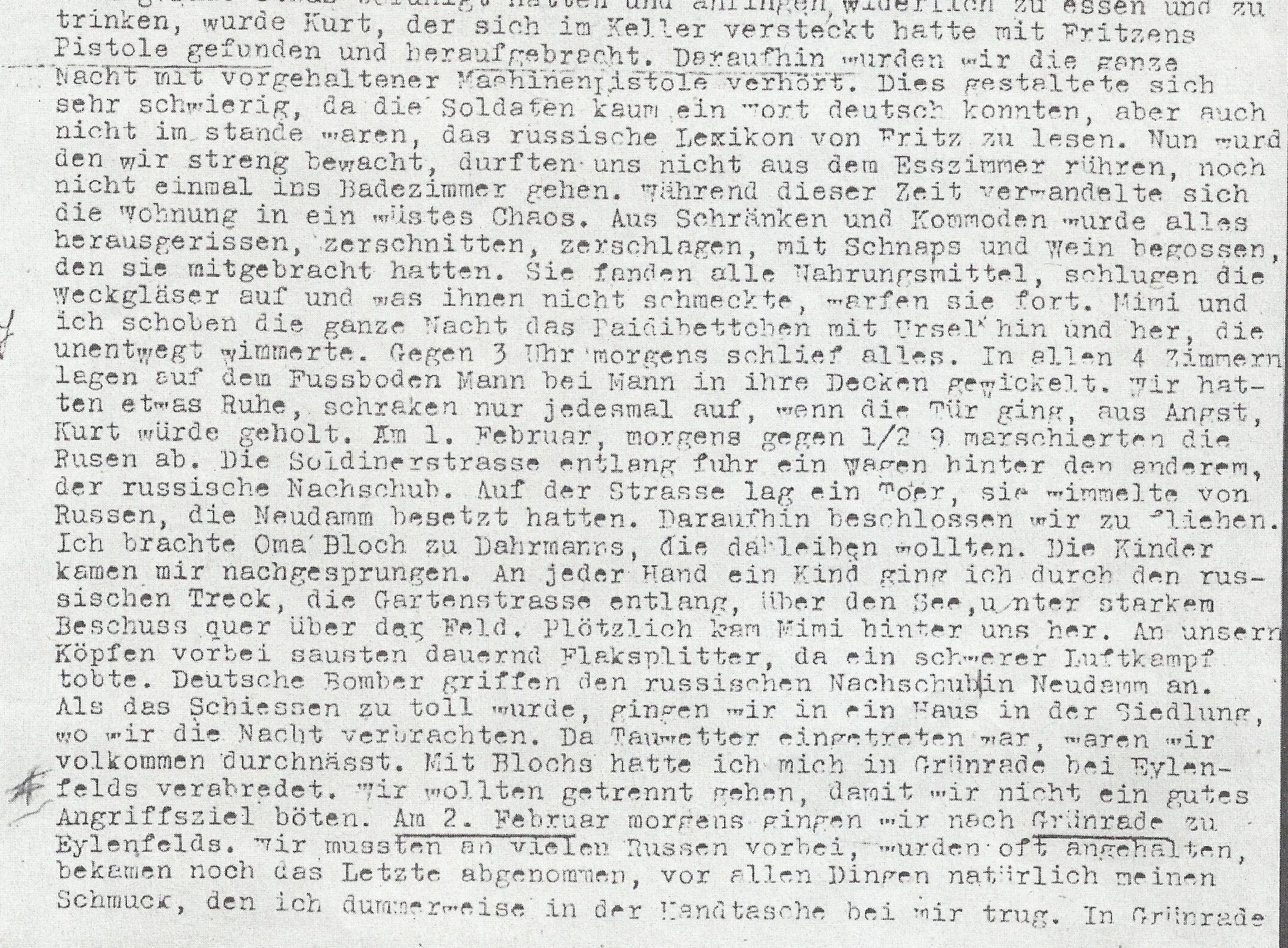 Nach 8 Tagen in der Kälte erreichen sie die rettende Oderbrücke bei Greifenhagen/Pommern. 