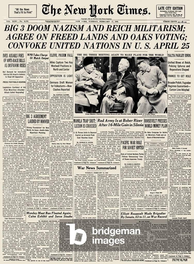 Trotz Spannungen werden entscheidende Vereinbarungen getroffen, die den Weg für eine Zeit nach dem Krieg ebnen sollen. Für zahlreiche Staaten Mittel- und Osteuropas bedeutet Jalta den Beginn der sowjetischen Vorherrschaft für Jahrzehnte. „Von Stettin an der Ostsee bis Triest an der Adria hat sich ein Eiserner Vorhang auf Europa herabgesenkt“, sagt Winston Churchill am 5. März 1946. 