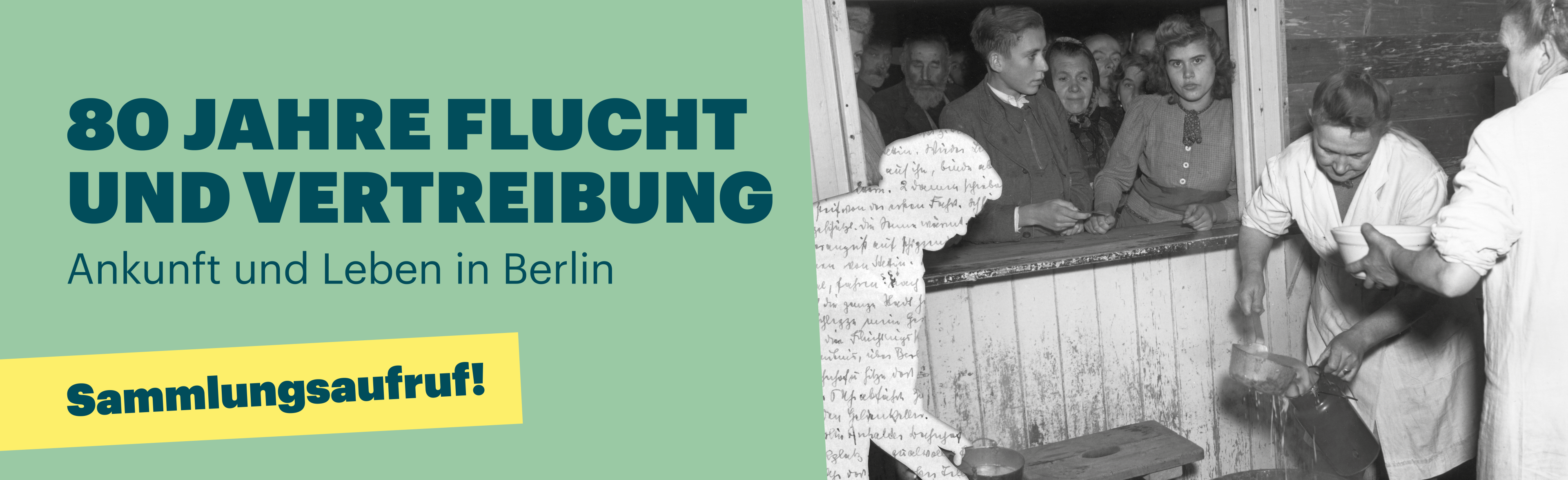 Webheader vom Sammlungsaufruf des Dokumentationszentrums.