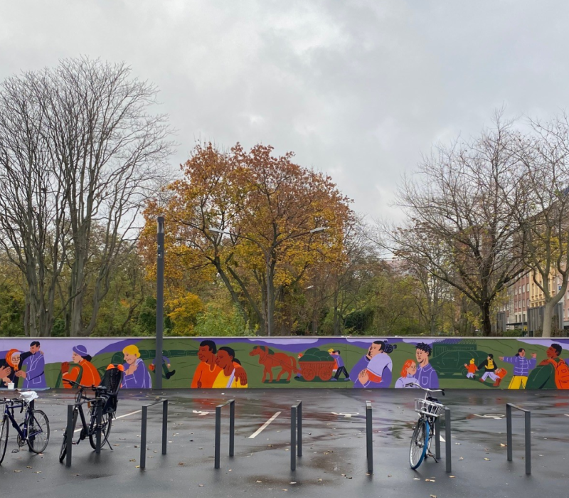 Illustrations about stories of Displacement at the Documentation Centre