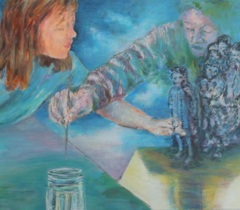 Erika Möwius, Schatten und Geister sehen, 2017, Acryl auf Leinwand, 